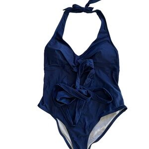 CUPSHE One Piece Women’s Bathing Suit, 1X Size, Navy Blue Bathing Suit, Brand N…